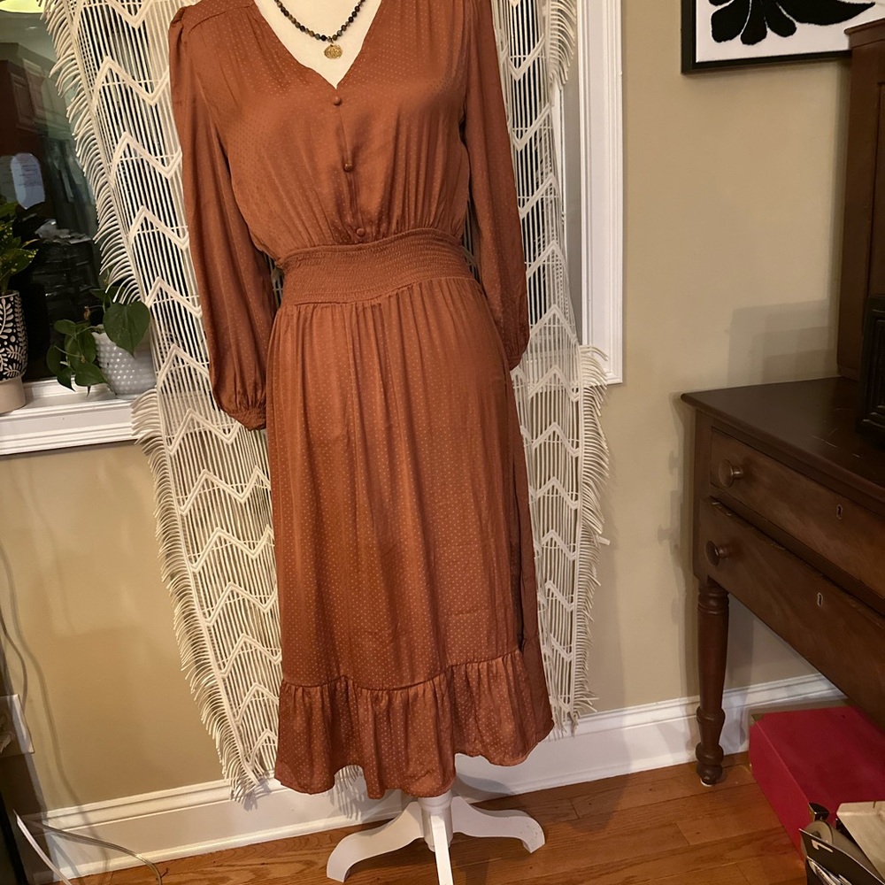 Elegant Rust Dress - Picture 2 of 5